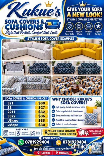 Sofa covers for sale in Mutare