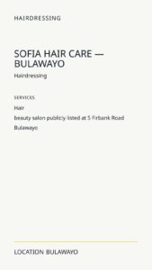 Sofia Hair Care — Bulawayo