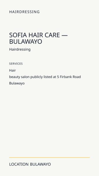 Sofia Hair Care — Bulawayo in Bulawayo