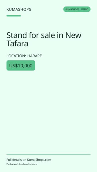Stand for sale in New Tafara in Harare