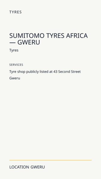 Sumitomo Tyres Africa — Gweru in Gweru