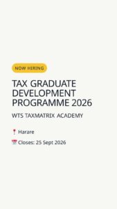Tax Graduate Development Programme 2026 — Harare