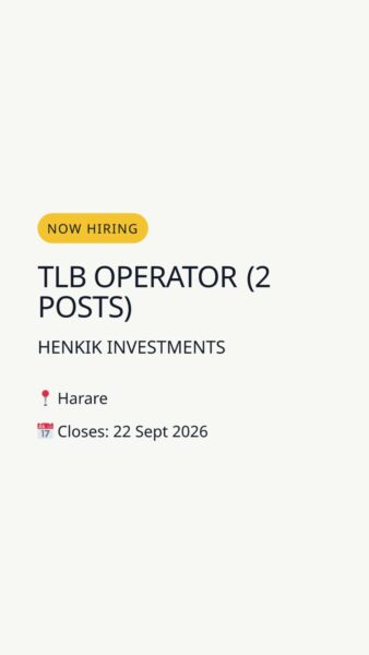 TLB Operator (2 posts) — Harare in Harare
