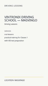 Vintronix Driving School — Masvingo