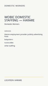 WOBIC Domestic Staffing — Harare
