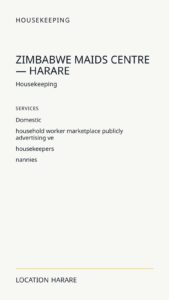 Zimbabwe Maids Centre — Harare