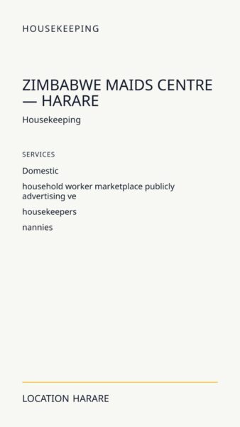 Zimbabwe Maids Centre — Harare in Harare