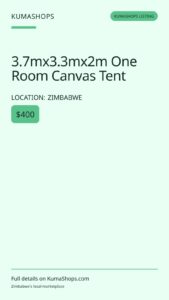 3.7mx3.3mx2m One Room Canvas Tent