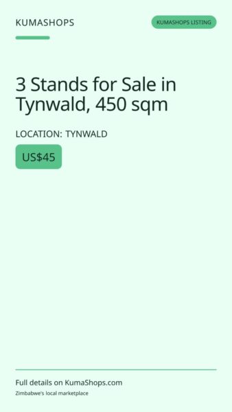 3 Stands for Sale in Tynwald, 450 sqm in Tynwald
