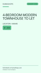4-BEDROOM MODERN TOWNHOUSE TO LET