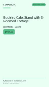Budiriro Cabs Stand with 3-Roomed Cottage