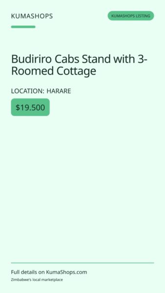 Budiriro Cabs Stand with 3-Roomed Cottage in Harare