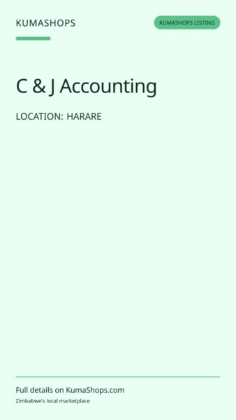 C & J Accounting — Bookkeeping and tax in Harare