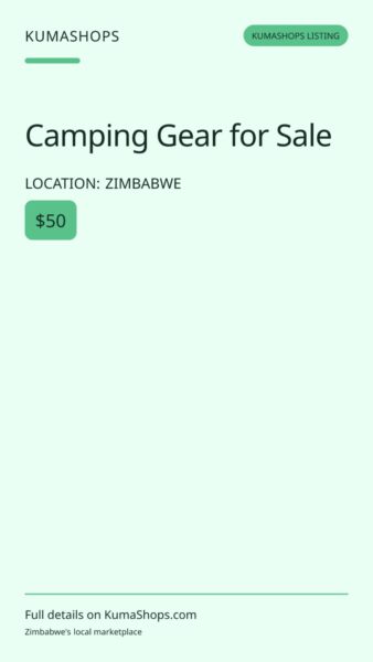 Camping Gear for Sale in Zimbabwe