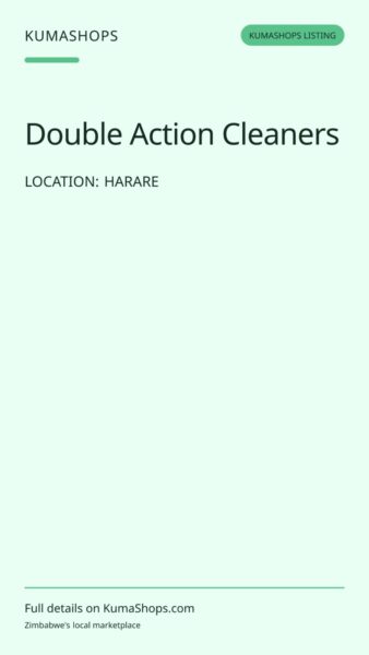 Double Action Cleaners — Cleaning Services in Harare