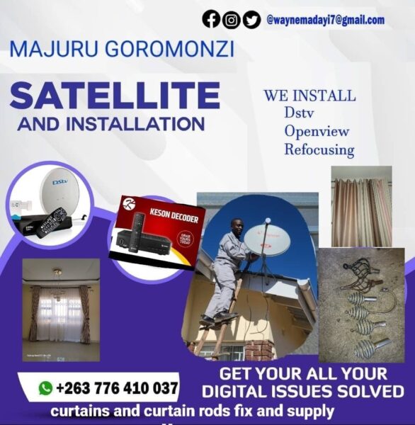 Dstv & Openview Installations, TV Wall Mounting & Curtain Rods in Harare
