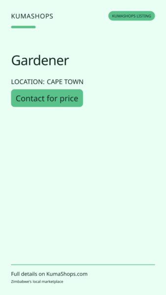 Gardener in Cape Town
