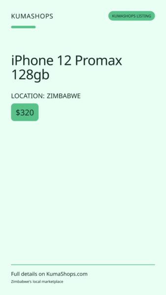iPhone 12 Promax 128gb in Zimbabwe