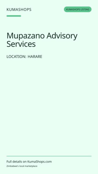 Mupazano Advisory Services — Tax and business advisory in Harare