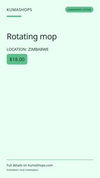 Rotating mop in Zimbabwe