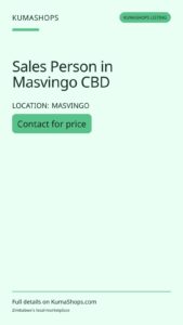 Sales Person in Masvingo CBD