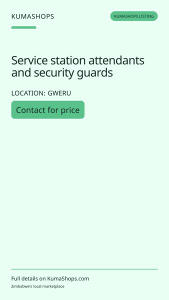 Service station attendants and security guards in Gweru