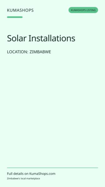 Solar Installations in Zimbabwe