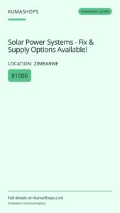 Solar Power Systems - Fix & Supply Options Available!