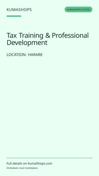 Tax Training & Professional Development in Harare