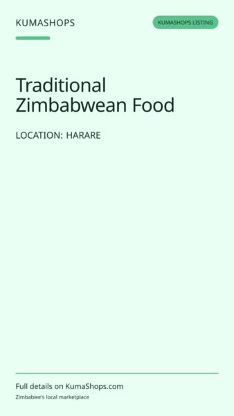 Traditional Zimbabwean Food in Harare