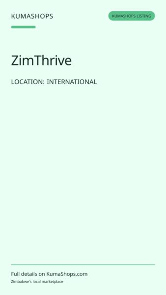 ZimThrive — Zimbabwe Diaspora Business Network in International